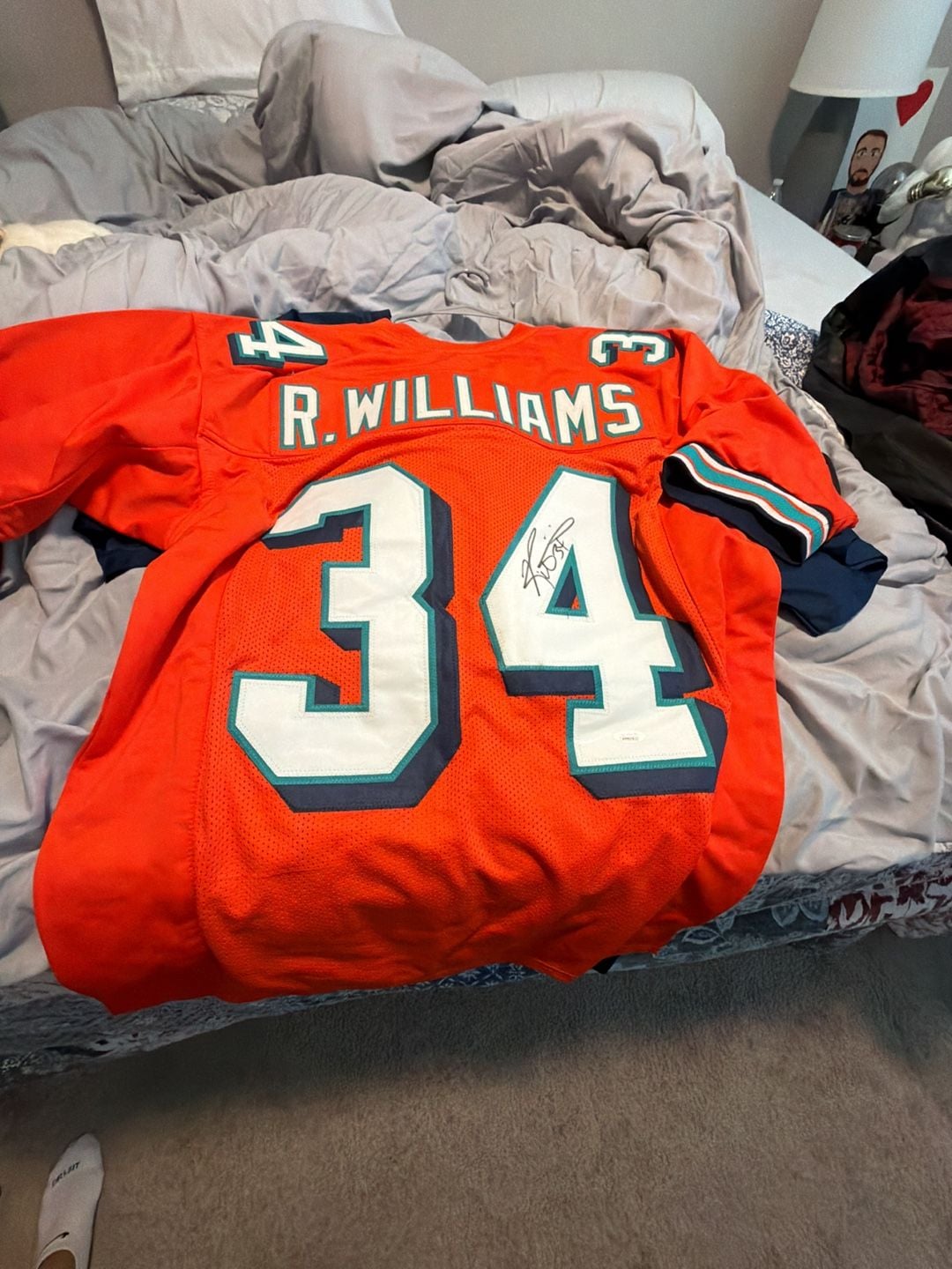 Ricky Williams Miami Dolphins Autographed Orange Custom Jersey 1