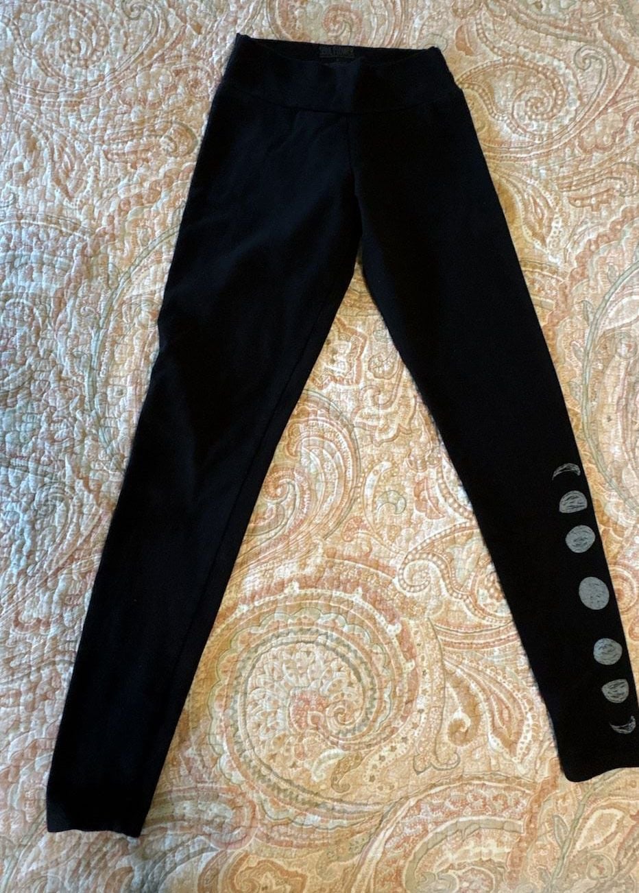 EUC 2 pairs JoyLab Floral Ankle & Soul Flower phases of the moon Leggings, small 9