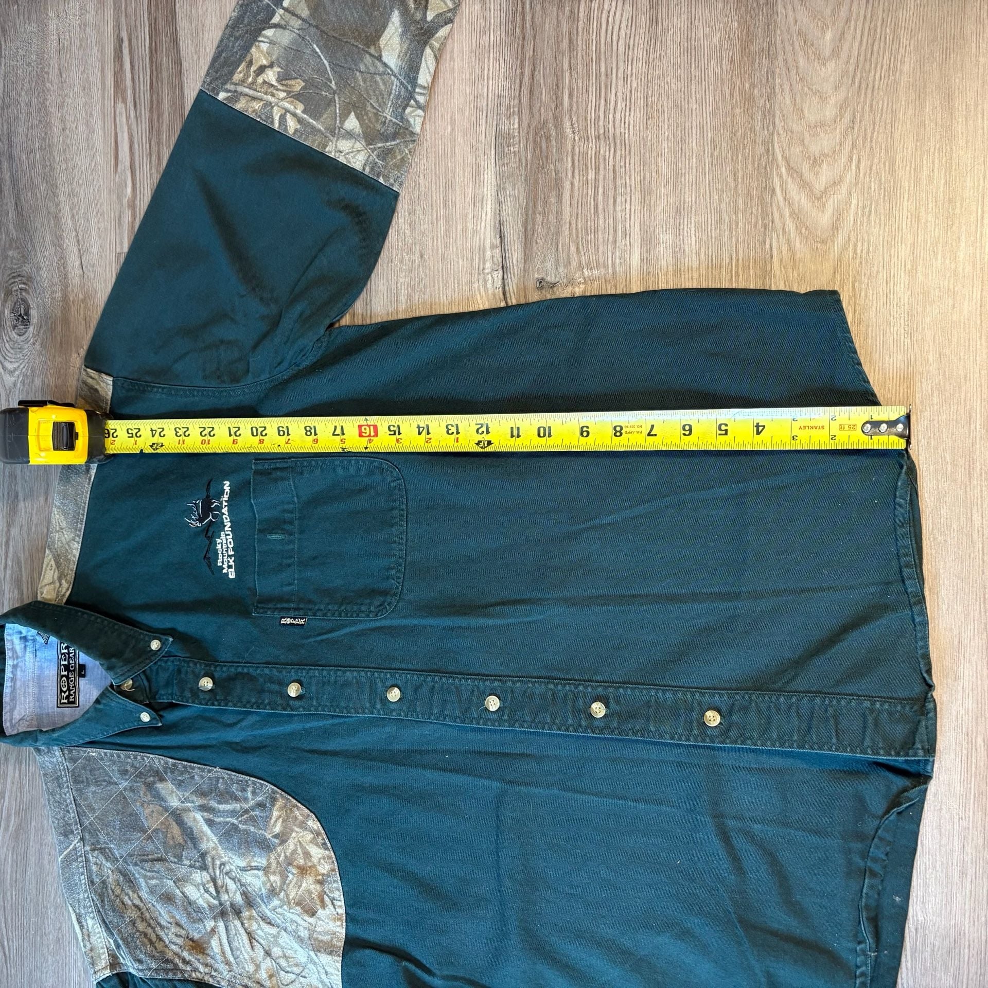 Roper Range Gear Rocky Mountain Elk Foundation Camo Long Sleeve Shirt Size L 7