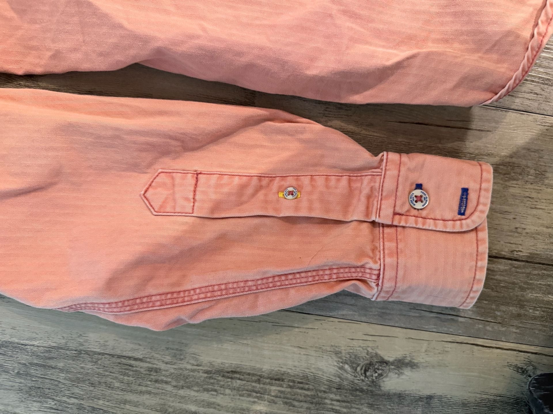 Scotch & Soda Amsterdam Adventure Salmon Pink Herringbone Long Sleeve Button-Down Shirt 3