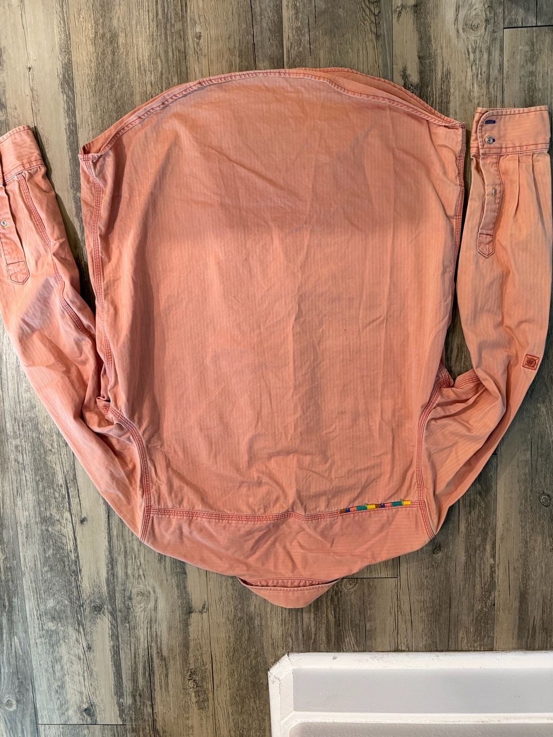 Scotch & Soda Amsterdam Adventure Salmon Pink Herringbone Long Sleeve Button-Down Shirt 7