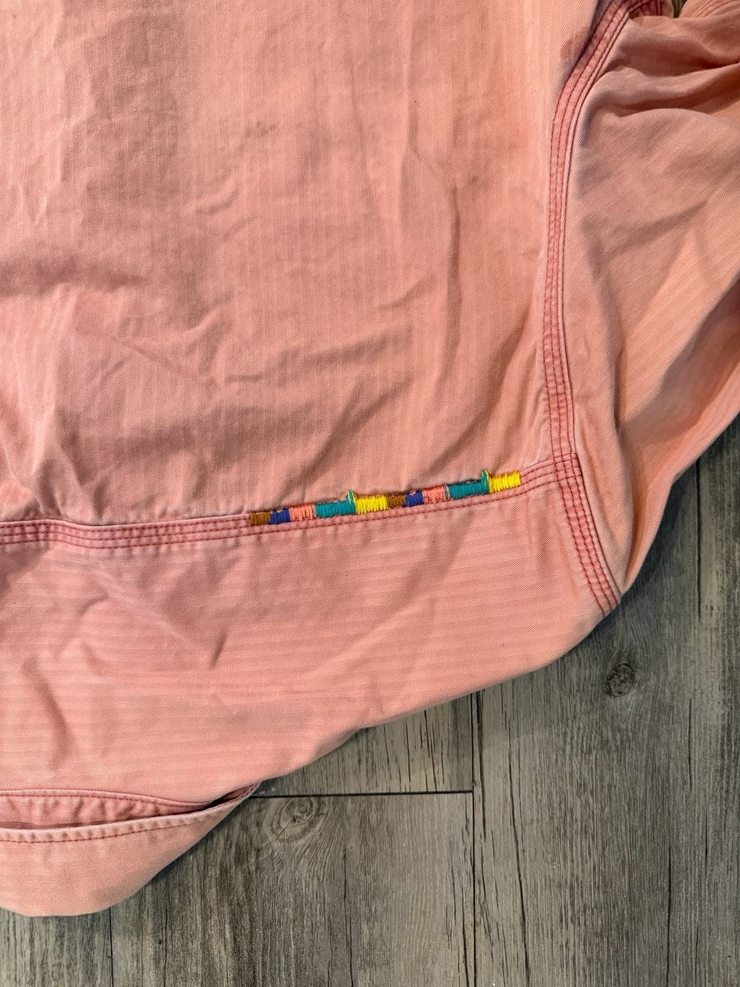 Scotch & Soda Amsterdam Adventure Salmon Pink Herringbone Long Sleeve Button-Down Shirt 9