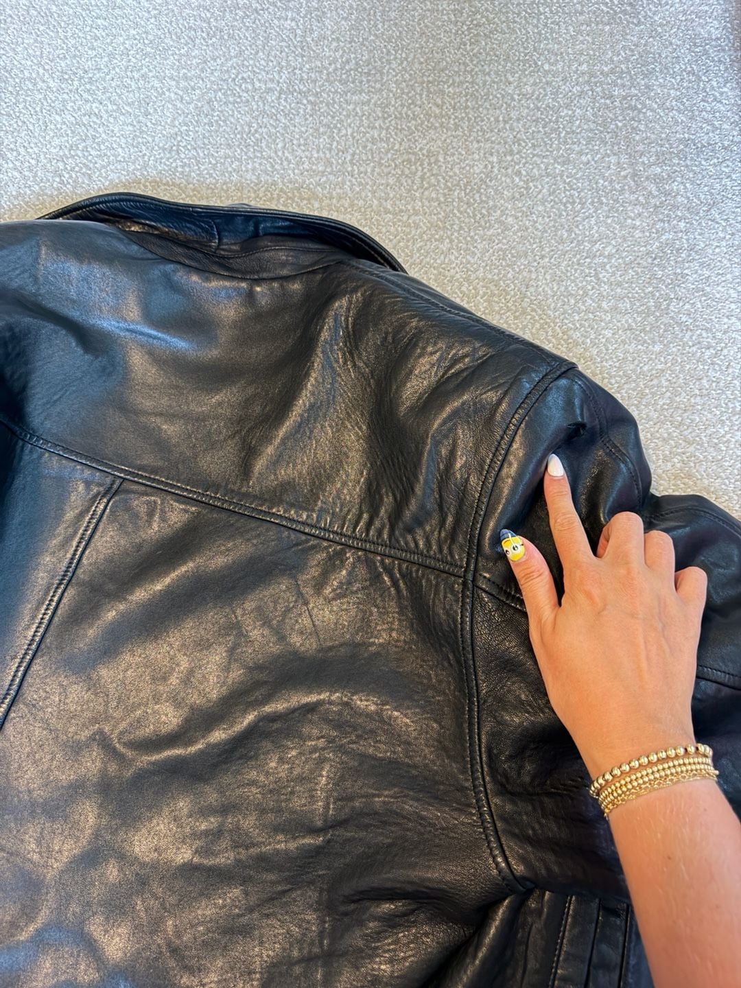 JP Couture by J. Park Vintage Black Genuine Leather Button-Up Jacket 6