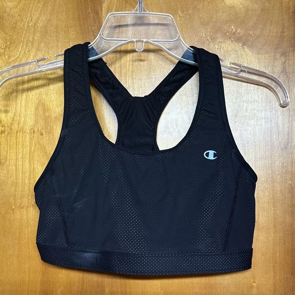 Champion Women's Mesh Freedom Racerback Sports Bra in Black