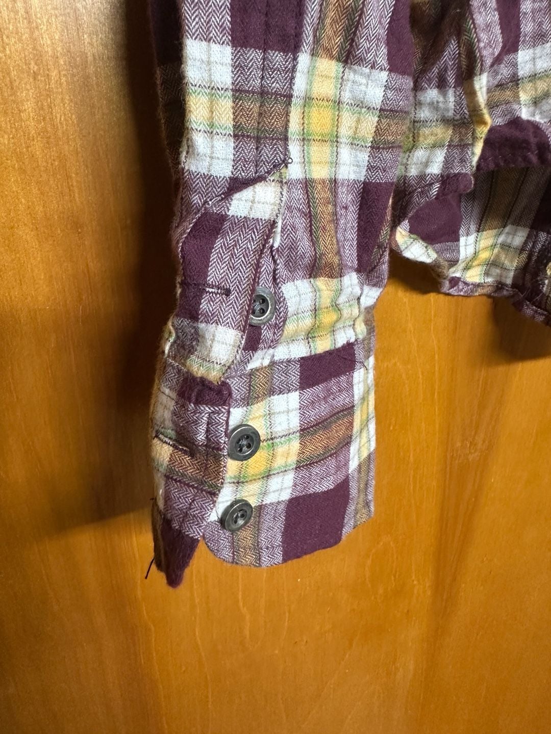 Sohobabe Women's Purple and Yellow Plaid Western-Style Button-Down Shirt 8