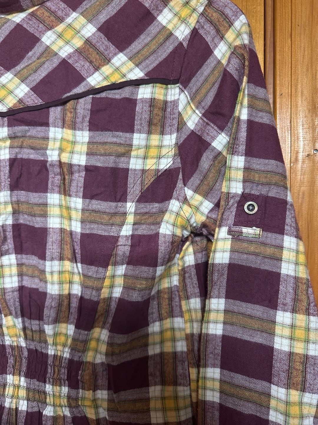 Sohobabe Women's Purple and Yellow Plaid Western-Style Button-Down Shirt 11