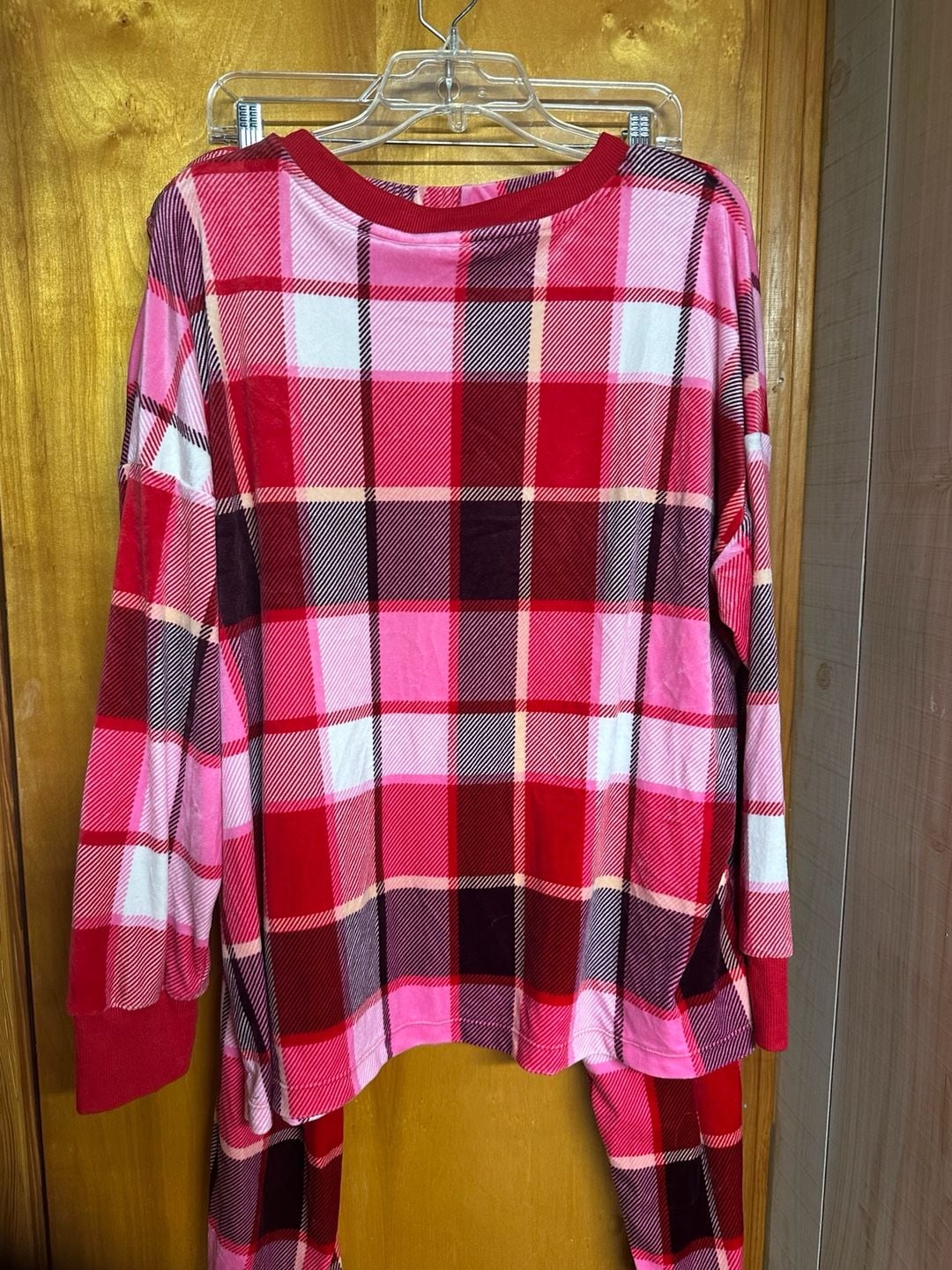 Joyspun Women's Long Sleeve Plaid Pajama Set 5