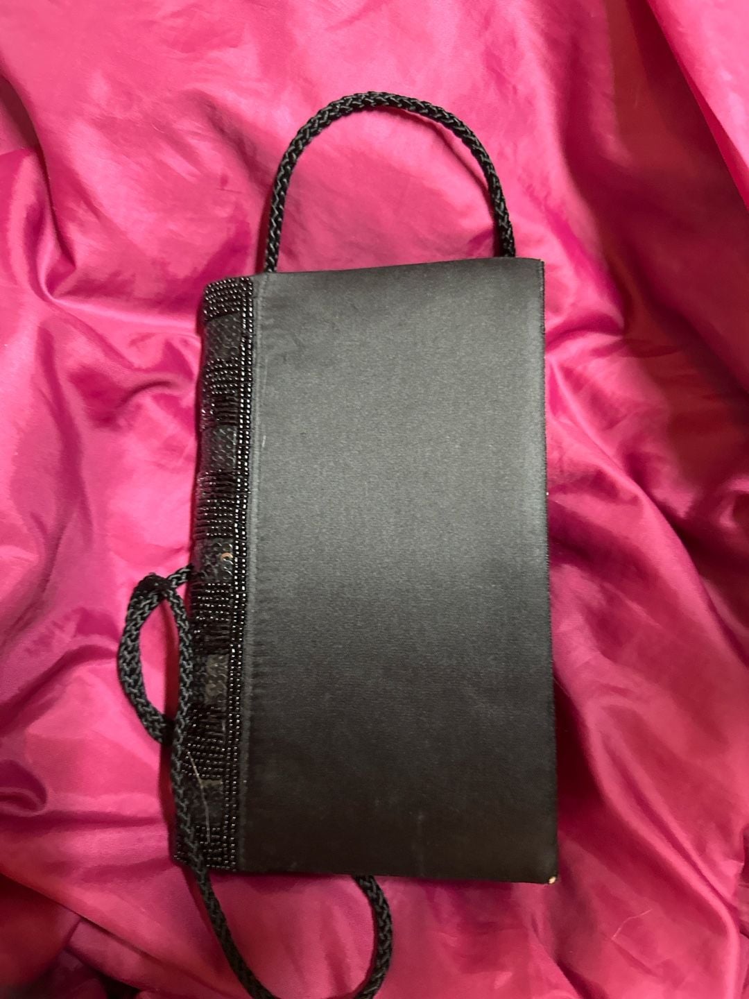 Vintage La Regale Black Beaded Evening Bag Crossbody Purse 3