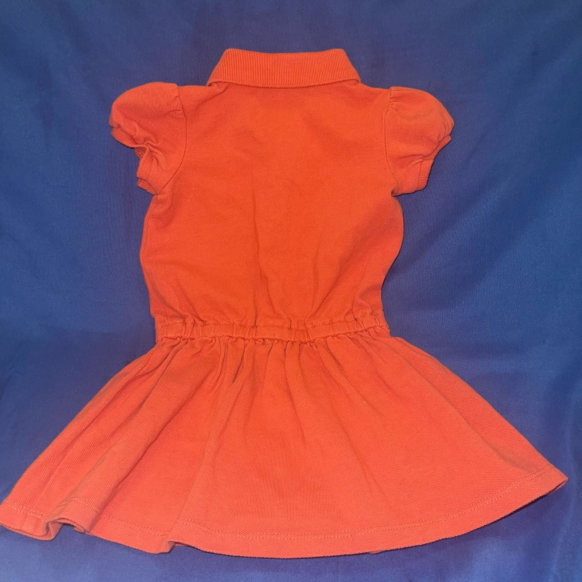 Sz 6M Ralph Lauren Baby Girls Orange Polo Dress Size 5
