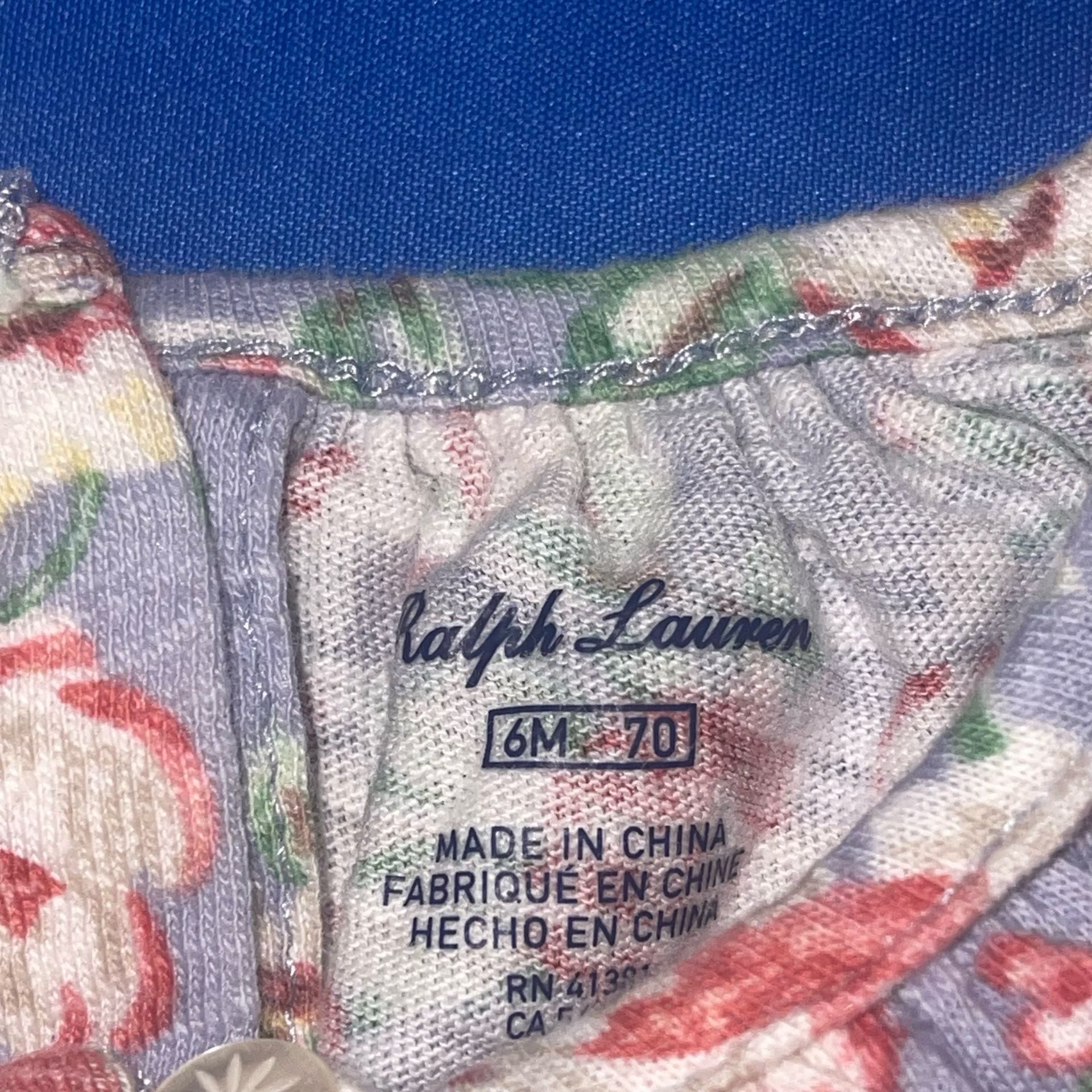 Sz 6M Ralph Lauren Baby Girls Floral Cotton Jersey Ruffle Hem Dress with matching Bloomers 4