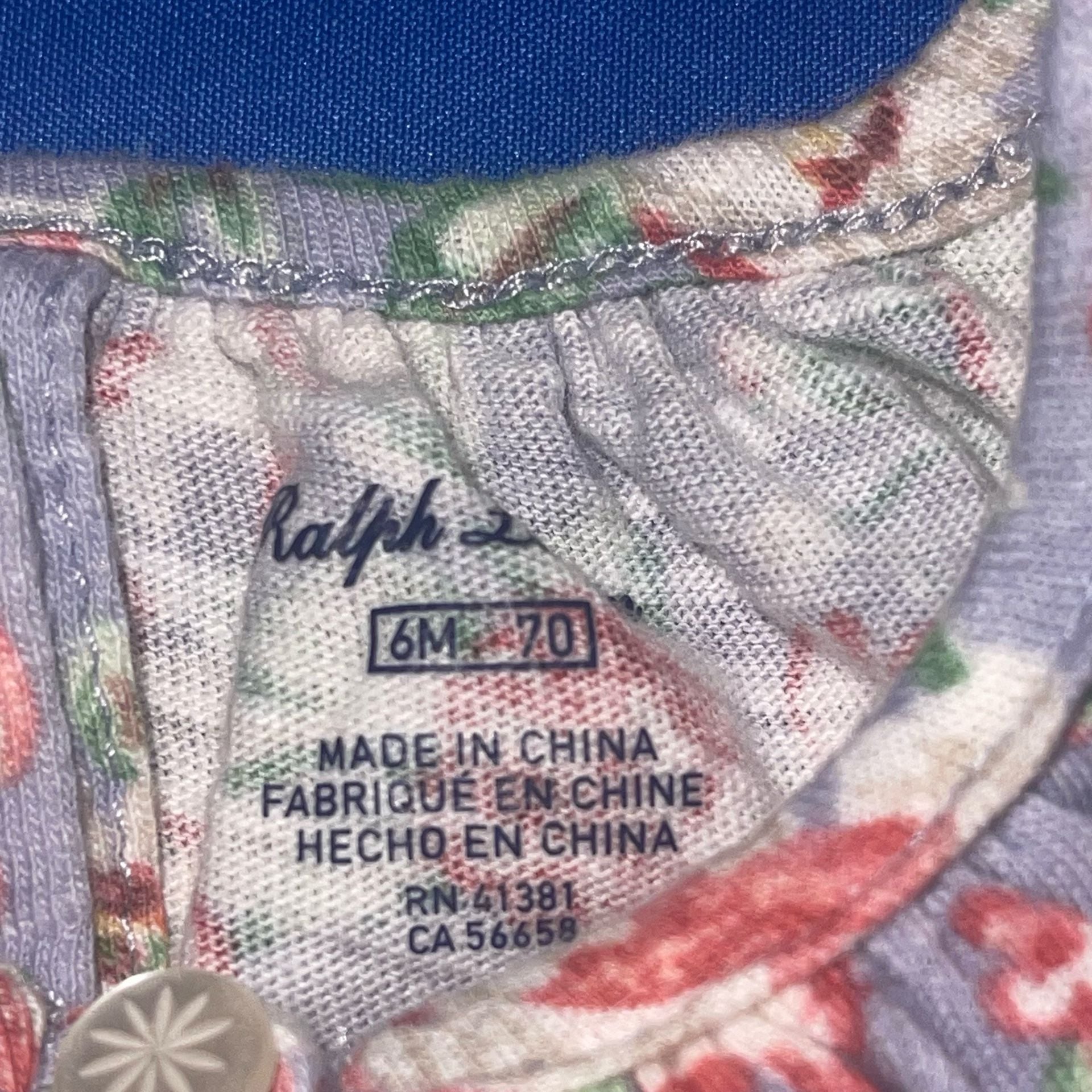 Sz 6M Ralph Lauren Baby Girls Floral Cotton Jersey Ruffle Hem Dress with matching Bloomers 5