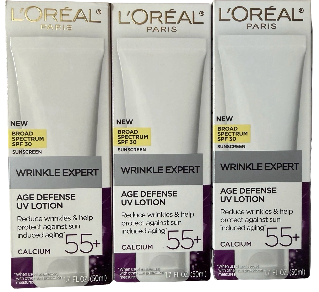 L'Oreal Paris Wrinkle Expert 55+ Age Defense UV Lotion SPF 30, 1.7 fl oz 1