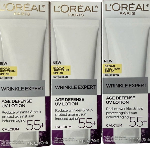 L'Oreal Paris Wrinkle Expert 55+ Age Defense UV Lotion SPF 30, 1.7 fl oz 