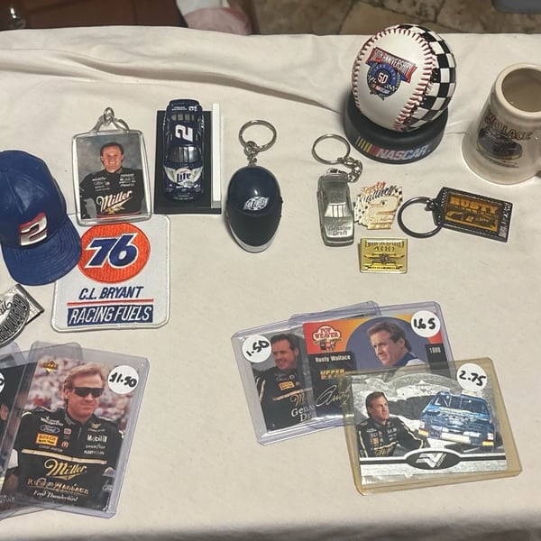 Vintage Rusty Wallace Miller Lite NASCAR Memorabilia Collection Lot (21 pieces)