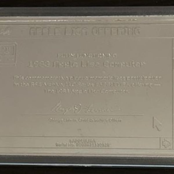 RSE Archive LLC Apple Lisa Offering Commemorative Plaque, Edition of 250