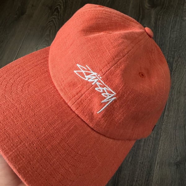 Stussy Textured Linen Low Pro Cap Burnt Orange
