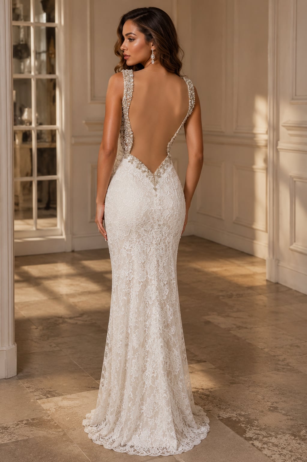 La Femme 20121 Magnificently Embellished Lace Sweetheart Sheath Gown 3