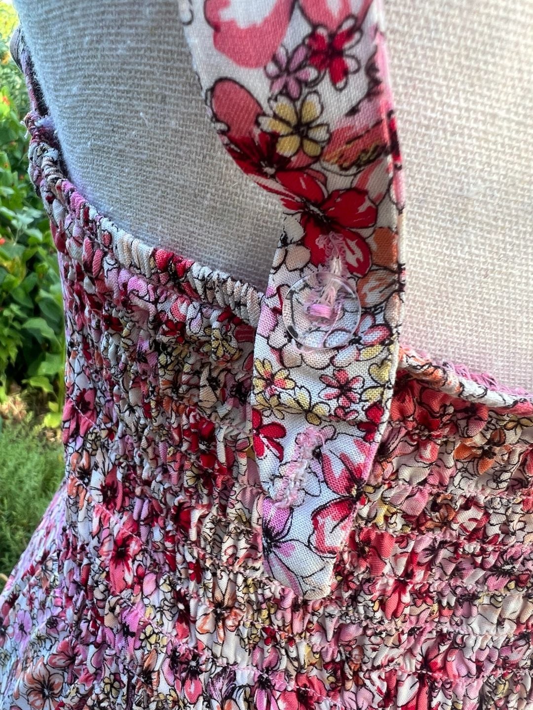 Auu Floral Print Smocked Fit and Flare Midi Dress with Adjustable Straps 7