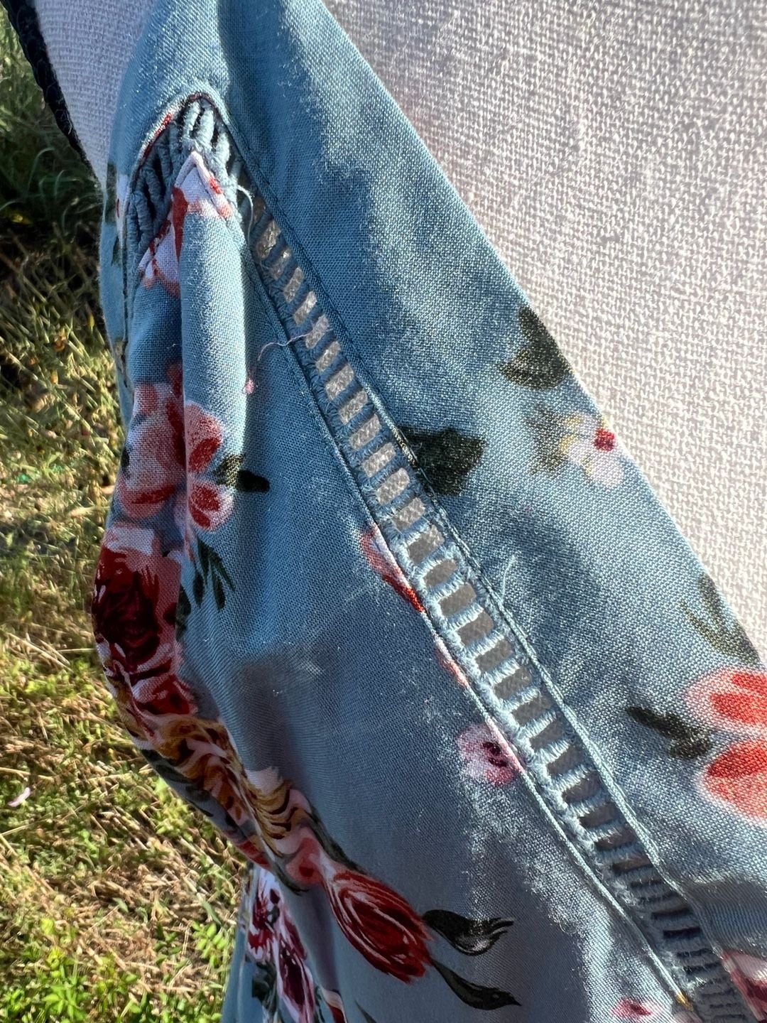 B.O.G. Collective Blue Floral Spaghetti Strap Wrap-Style Sundress 6