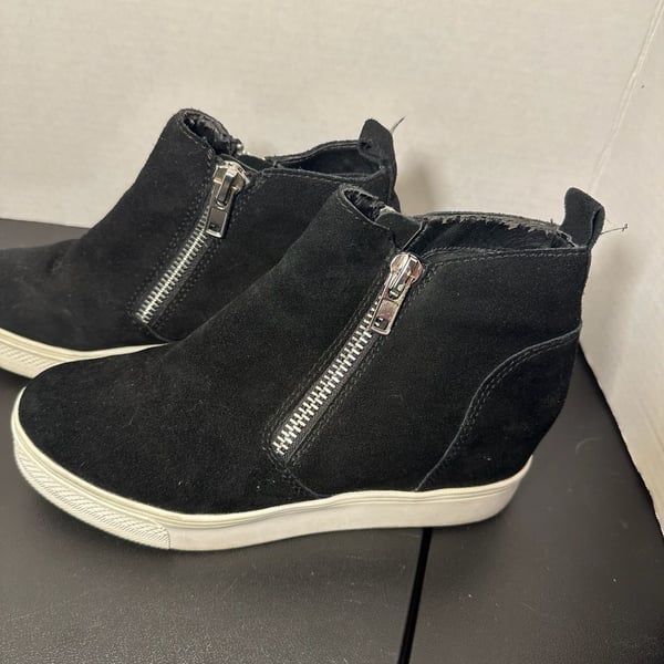 Steve Madden Wedgie Black Suede Hidden Wedge Sneakers