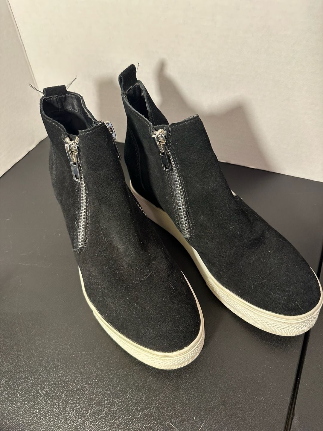 Steve Madden Wedgie Black Suede Hidden Wedge Sneakers 2