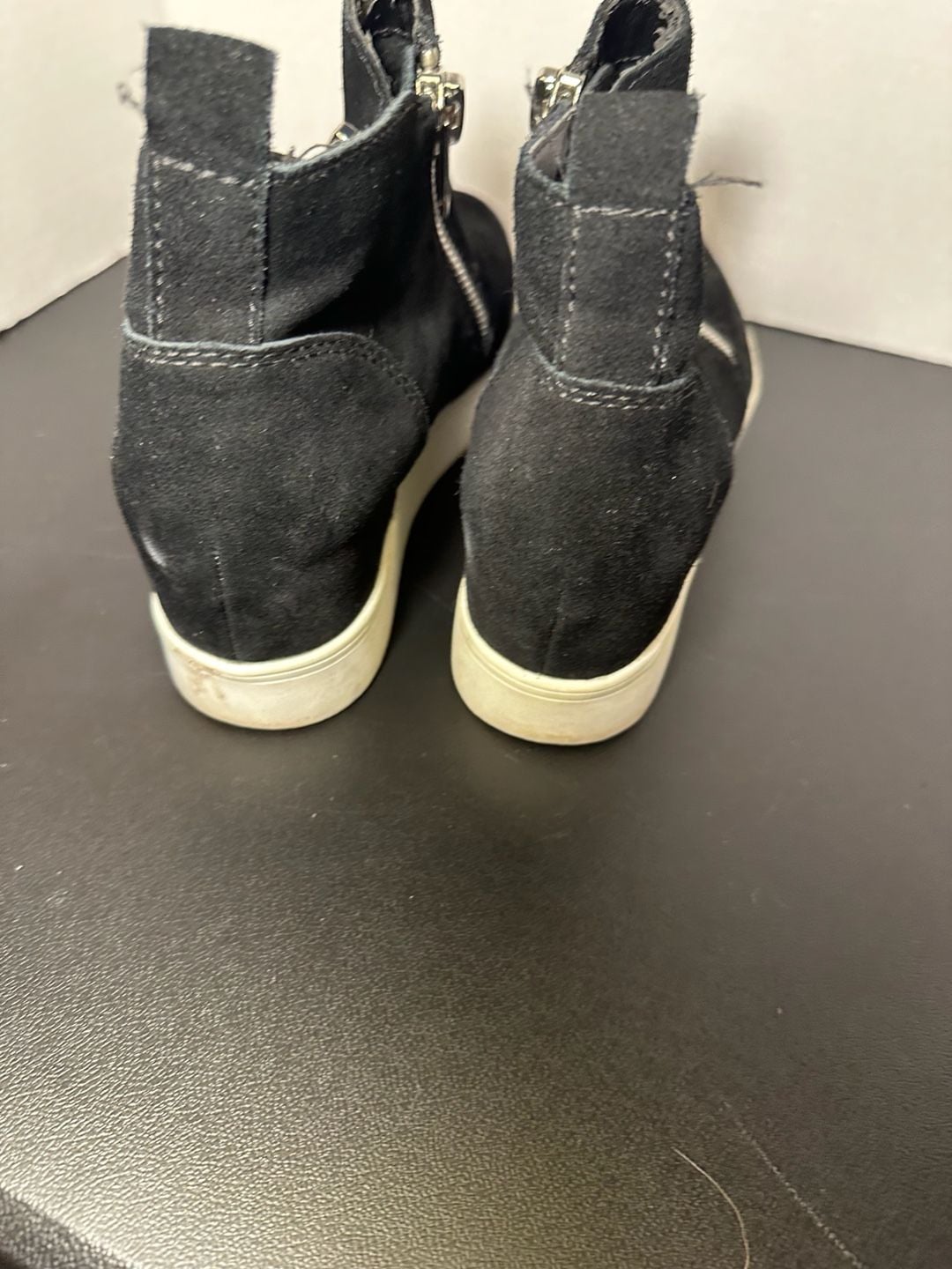 Steve Madden Wedgie Black Suede Hidden Wedge Sneakers 4