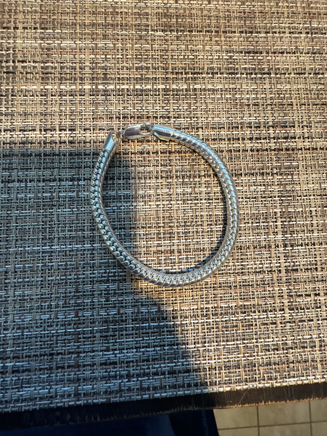 925 Sterling Silver plated Woven Mesh Tube Chain Bracelet 1