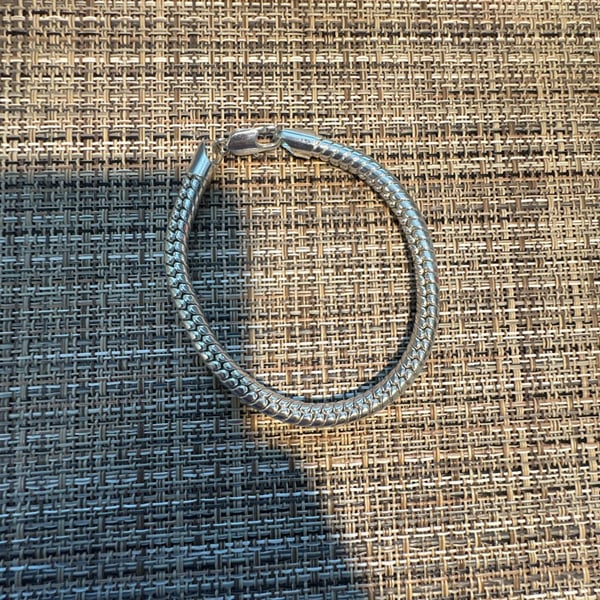 925 Sterling Silver plated Woven Mesh Tube Chain Bracelet