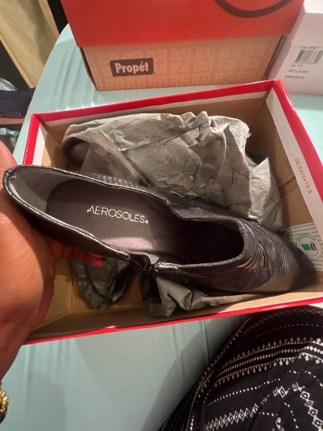 Aerosoles Women's Black Textured Snake-Print and Suede Ankle Booties 8