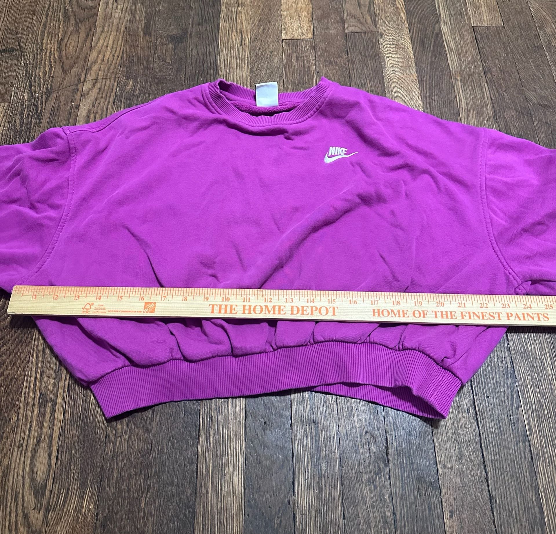 Nike Women’s Boxy Club Fleece Crew-Neck Sweatshirt in Purple XL 4