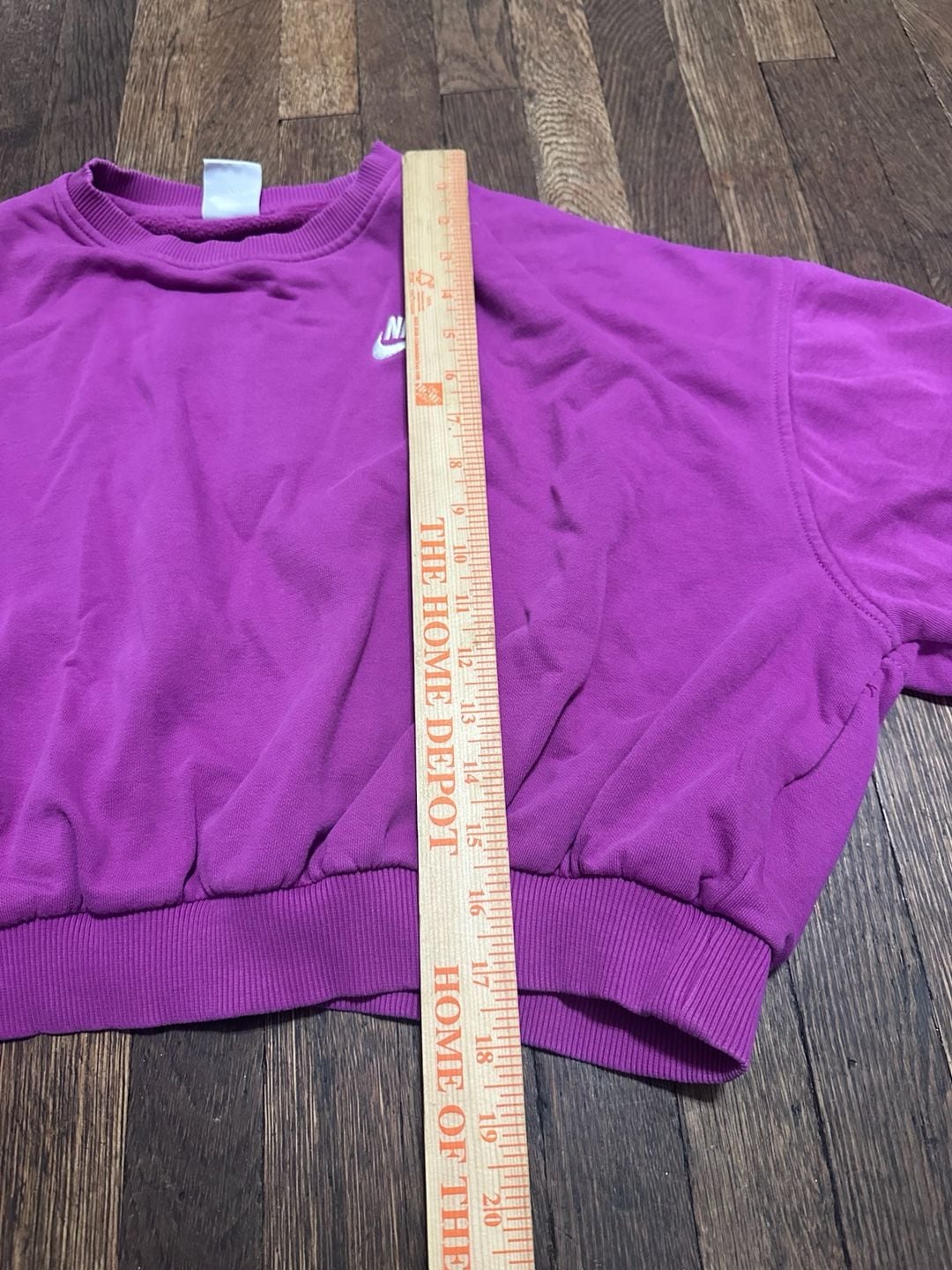 Nike Women’s Boxy Club Fleece Crew-Neck Sweatshirt in Purple XL 5