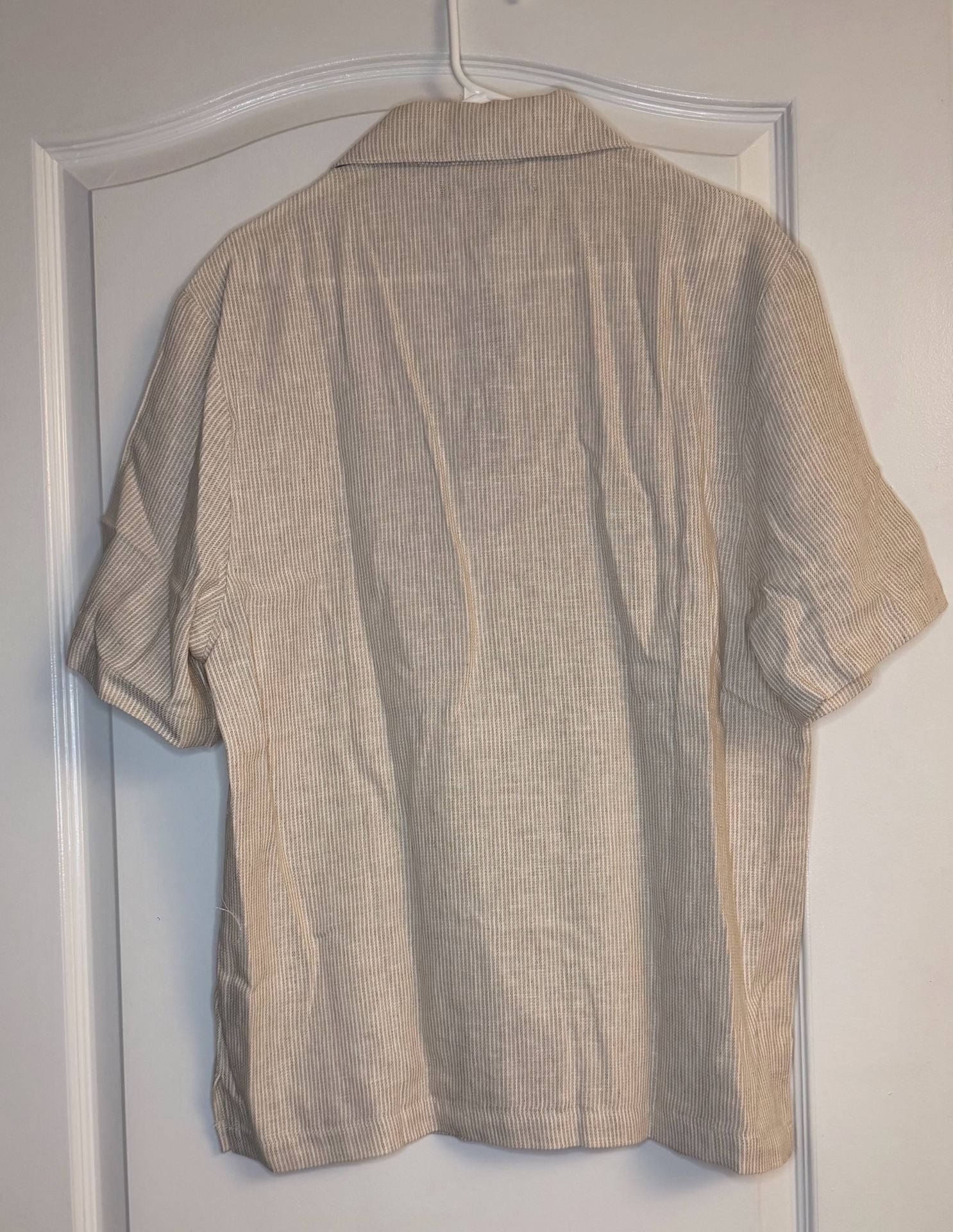 Twill Stripe Slim Button Up - Taupe 5