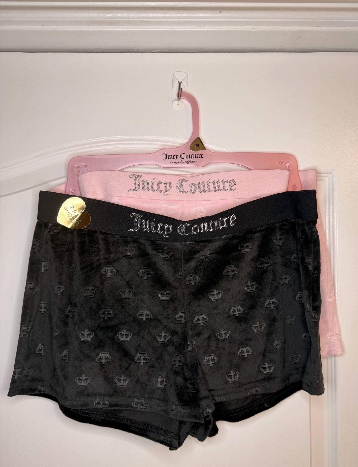 Juicy Couture 2-Pack Velour Crown Embossed Lounge Sleep Shorts 1
