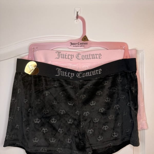 Juicy Couture 2-Pack Velour Crown Embossed Lounge Sleep Shorts