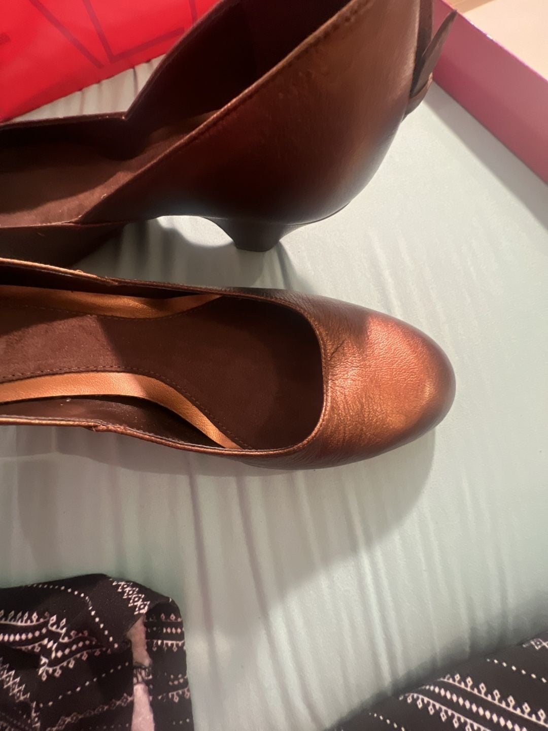 Aerosoles Babylon170 Bronze Leather Mary Jane Kitten Heels 2
