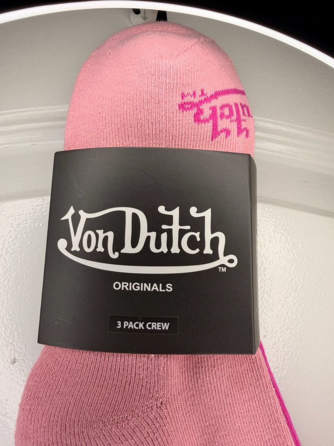 Von Dutch Originals 3-Pack Crew Socks Pink and Purple Set 2