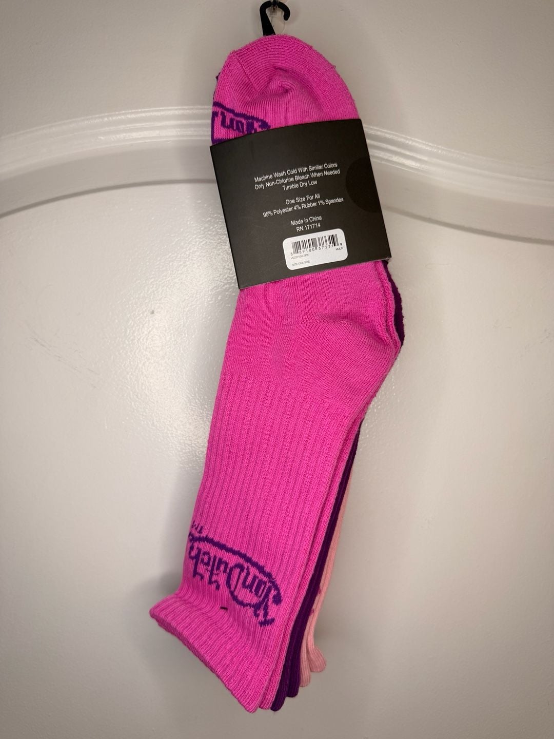 Von Dutch Originals 3-Pack Crew Socks Pink and Purple Set 3