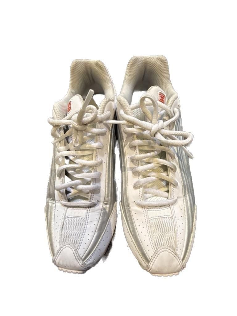 Nike Shox R4 White Metallic Silver Running Shoes 2