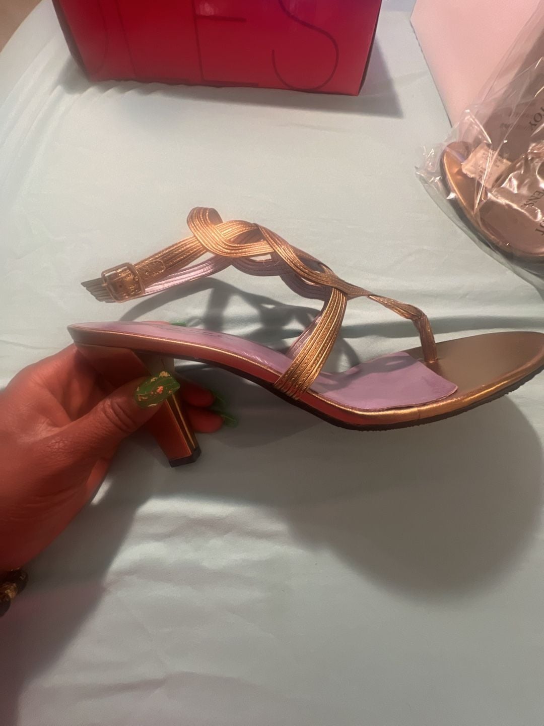 ASHRO Babylon 170 Bronze Metallic Strappy Sandals 3