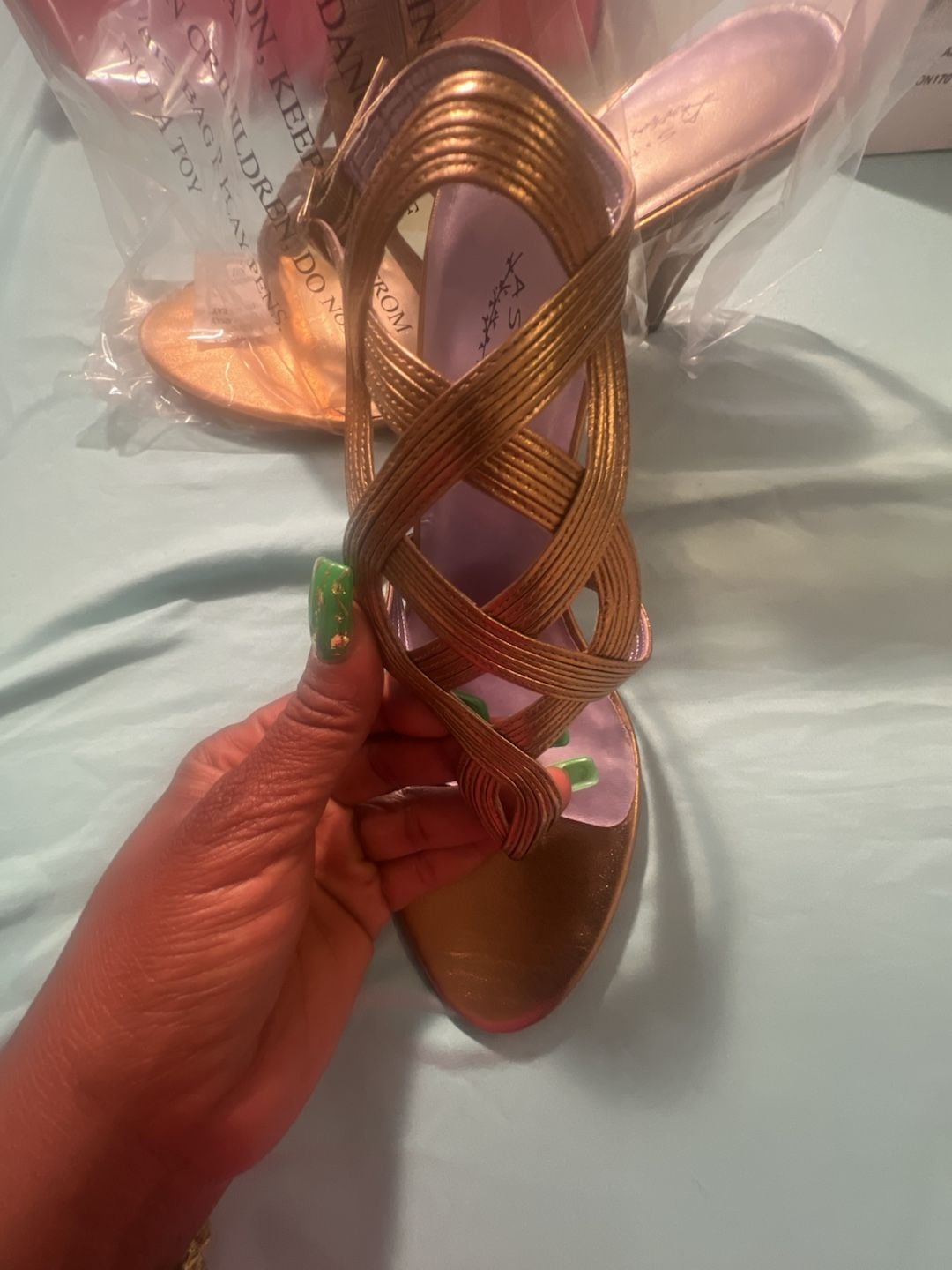 ASHRO Babylon 170 Bronze Metallic Strappy Sandals 9