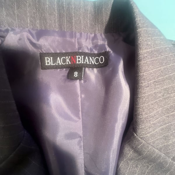 Black N Bianco Boys Gray Pinstripe 3 piece Suit Set Size 8 holidays ￼