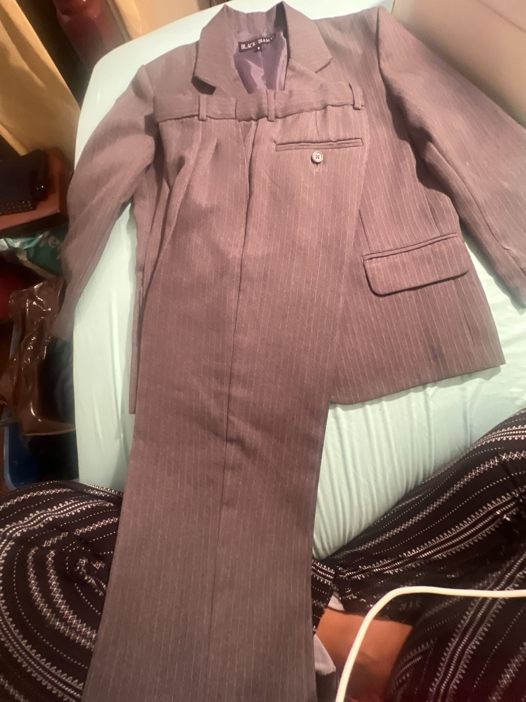 Black N Bianco Boys Gray Pinstripe 3 piece Suit Set Size 8 holidays  4