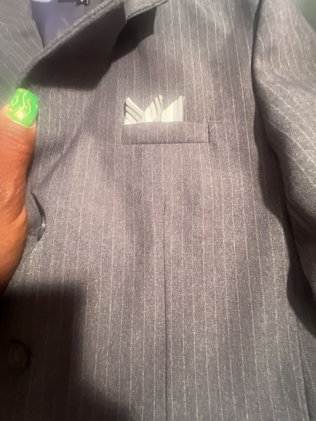 Black N Bianco Boys Gray Pinstripe 3 piece Suit Set Size 8 holidays  6