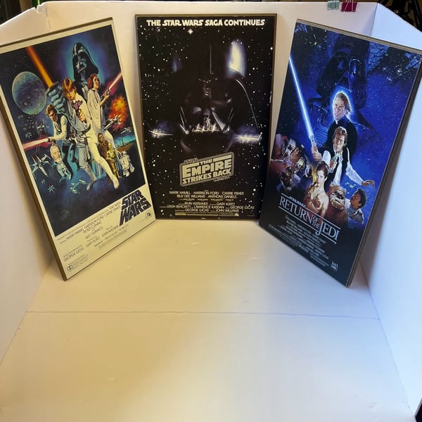 Star Wars Original Trilogy Wall Art Set – 3 Movie Plaques 13x19