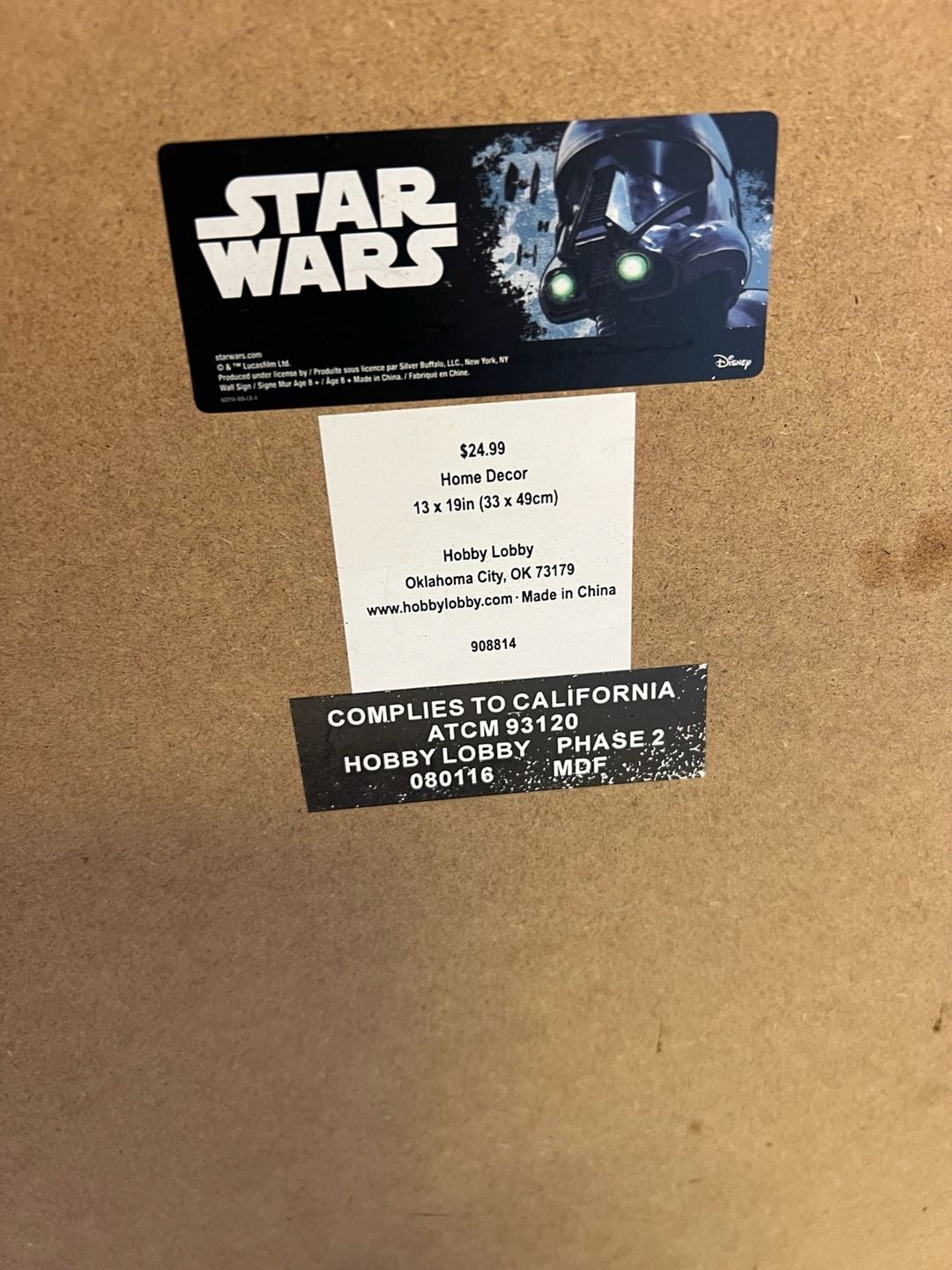 Star Wars Original Trilogy Wall Art Set – 3 Movie Plaques 13x19 8