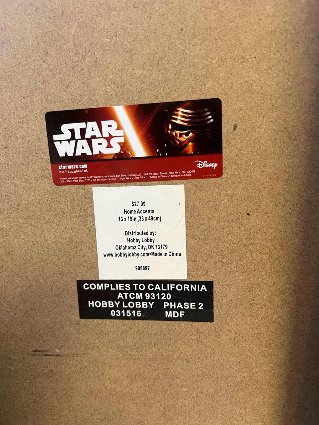 Star Wars Original Trilogy Wall Art Set – 3 Movie Plaques 13x19 9