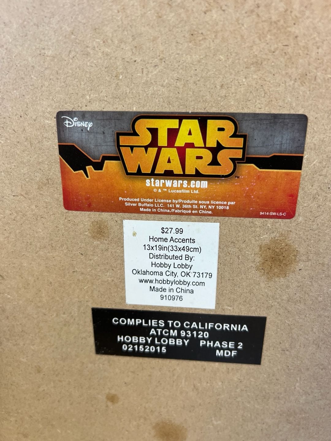 Star Wars Original Trilogy Wall Art Set – 3 Movie Plaques 13x19 10