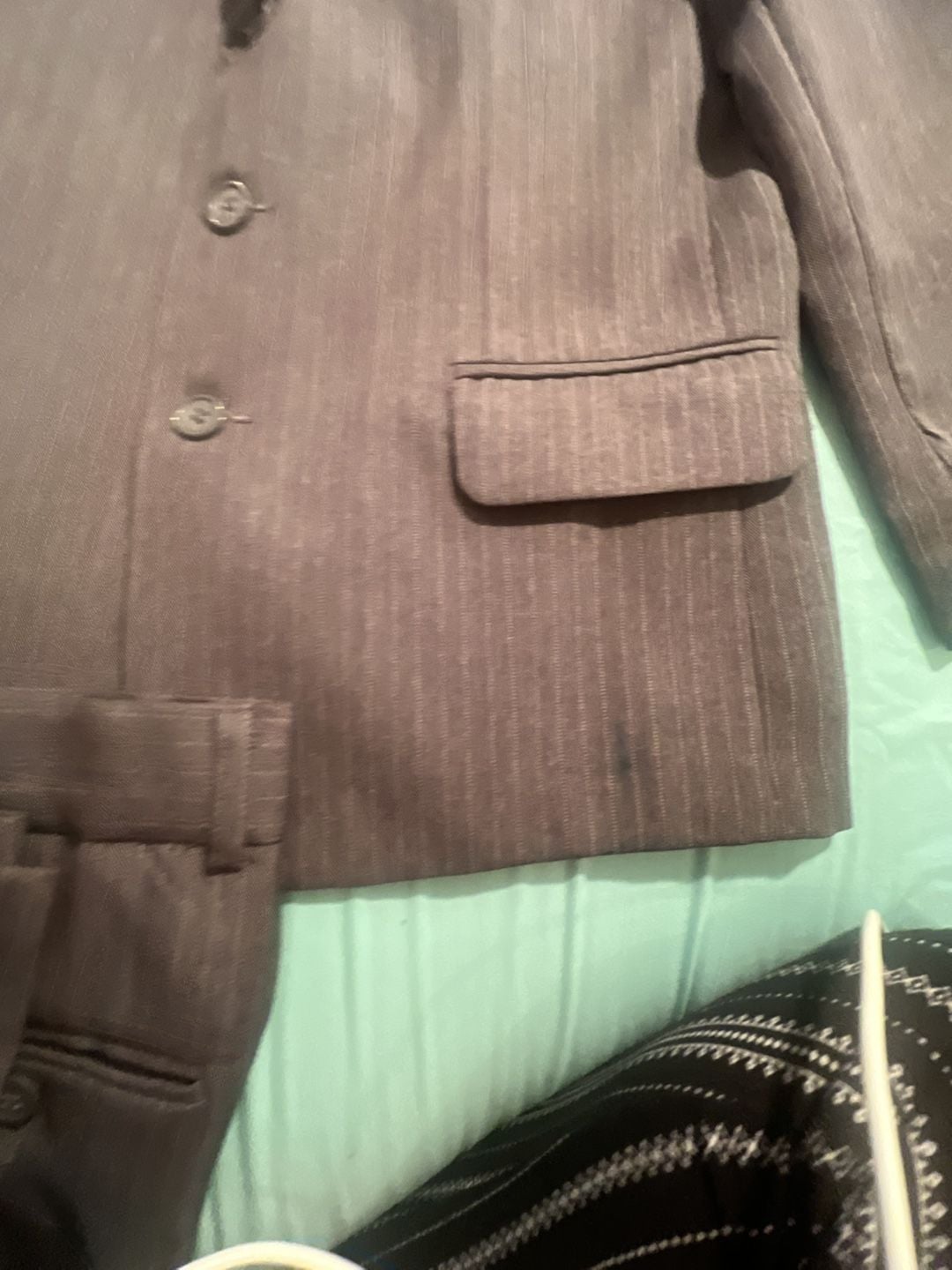 Black N Bianco Boys Gray Pinstripe 3 piece Suit Set Size 8 holidays  8