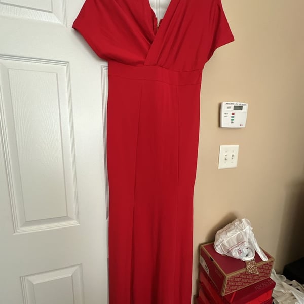 Tussah Elora Red Kimono Sleeve V-Neck Maxi Dress