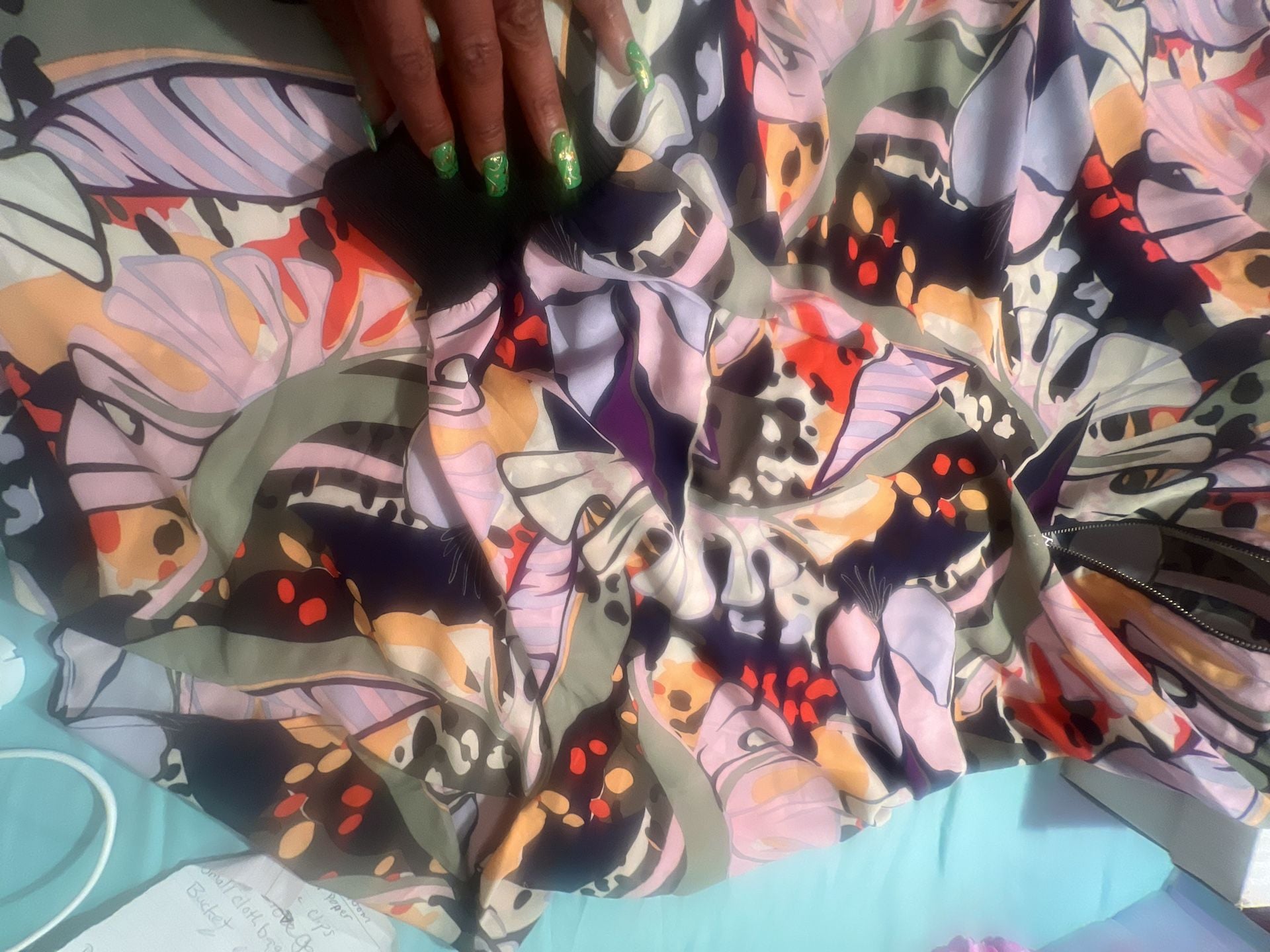 Forever 21 Plus Multi-Colored Floral Abstract Print Zip-Up swim wear 2